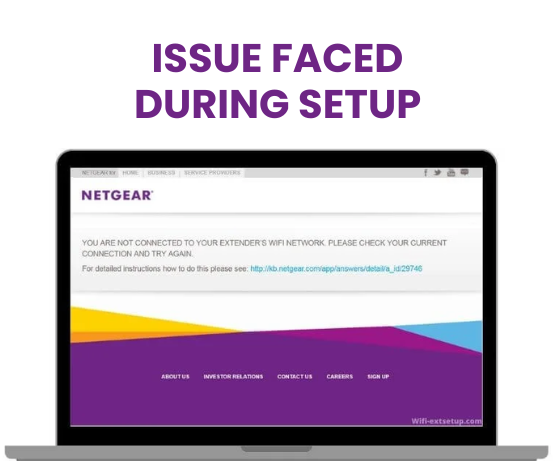 issue faced during setup